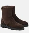 Manolo Blahnik Tomosa Suede Cozy Ankle Boots In Brown