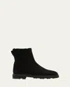 Manolo Blahnik Tomosa Suede Cozy Ankle Boots In Black