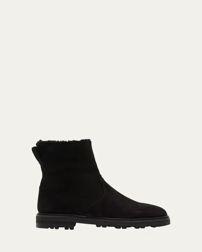 Manolo Blahnik Tomosa Suede Cozy Ankle Boots In Black