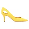 Manolo Blahnik Toplaca 70 Linen Pump In Yellow