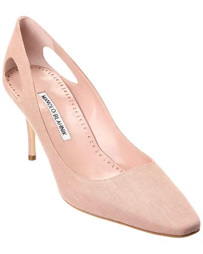 Manolo Blahnik Toplaca 70 Linen Pump In Brown