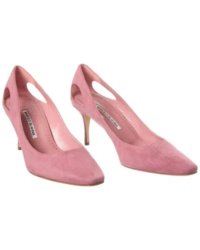 Pre-owned Manolo Blahnik Toplaca 70 Suede Pump (authentic Pre-loved) In Pink