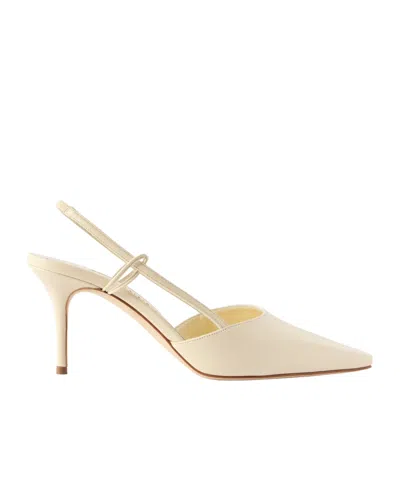 Manolo Blahnik Touki 70 Leather Slingback Pumps In Neutral