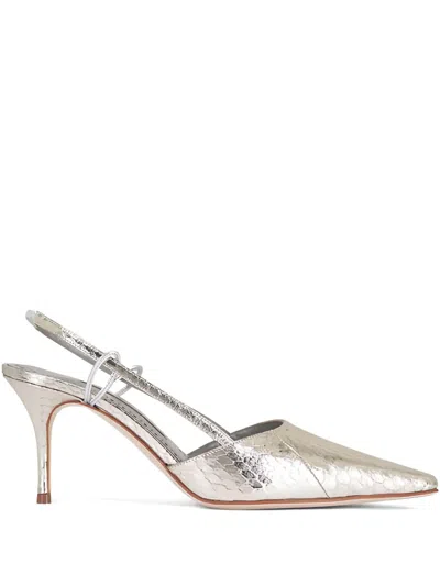 Manolo Blahnik Touki Point-toe Slingback Sandals In Multi