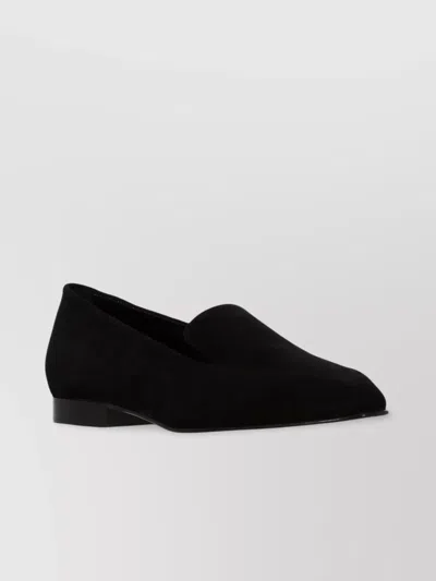 Manolo Blahnik Truro Crosta Black Loafers