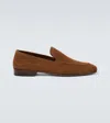 Manolo Blahnik Truro Suede Loafers In Green