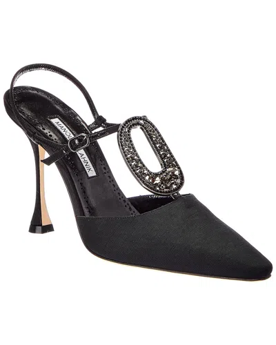 Manolo Blahnik Truta 105 Grosgrain Slingback Pump In Black
