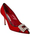 Manolo Blahnik Tuberian 90 Suede Pumps In Red