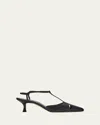 Manolo Blahnik Turgimod Croco T-strap Pumps In Blck