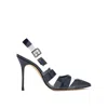Manolo Blahnik Uxra 105 Pumps In Blue