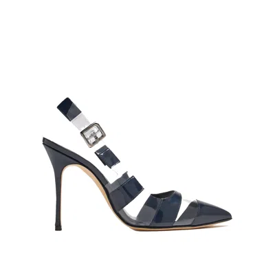 Manolo Blahnik Uxra 105 Pumps In Blue