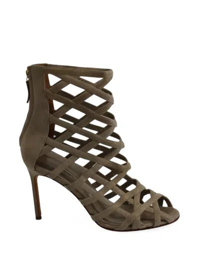 Pre-owned Manolo Blahnik Vagibu Cage Sandals In Neutrals