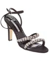 Manolo Blahnik Vedada Satin Crystal Ankle-strap Sandals In Black