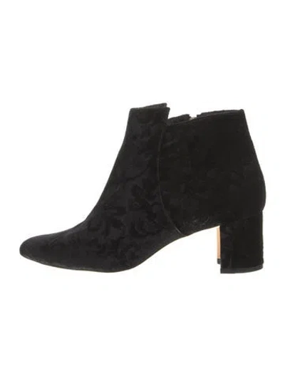 Pre-owned Manolo Blahnik Velvet Boots In Black