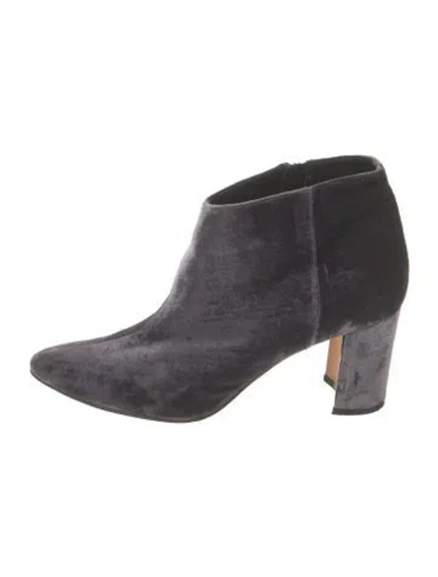 Pre-owned Manolo Blahnik Velvet Boots In Purple