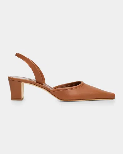 Manolo Blahnik Vendona 50mm Leather Block-heel Pumps In Orange