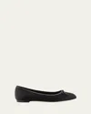 Manolo Blahnik Veralli Bow Ballerina Flats In Black