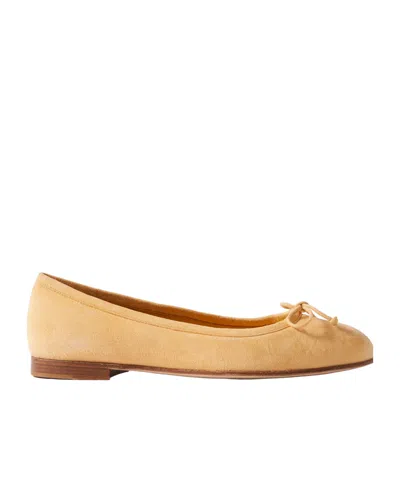 Manolo Blahnik Veralli Bow-detailed Suede Ballet Flats In Brown