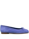 Manolo Blahnik Veralli Flat Suede Ballerinas In Blau