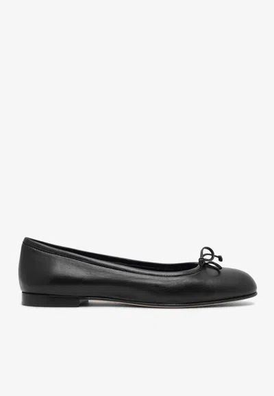 MANOLO BLAHNIK VERALLI LEATHER BALLET FLATS