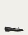 Manolo Blahnik Veralli Leather Ballet Flats In Black
