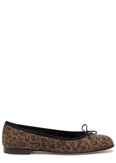Manolo Blahnik Veralli Leopard-print Suede Ballet Flat