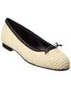 Manolo Blahnik Veralli 10 Raffia Flat In Black