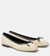 Manolo Blahnik Veralli 10 Raffia Flat In Beige