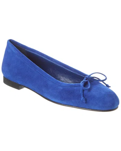 Manolo Blahnik Veralli Suede Flat In Blue