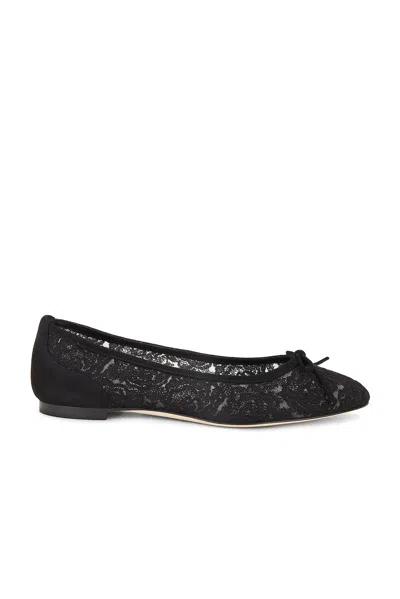 Manolo Blahnik Verizzo 10 Lace Flat In Black