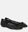 Manolo Blahnik Verizzo Floral-embroidered Ballerina Shoes In Black
