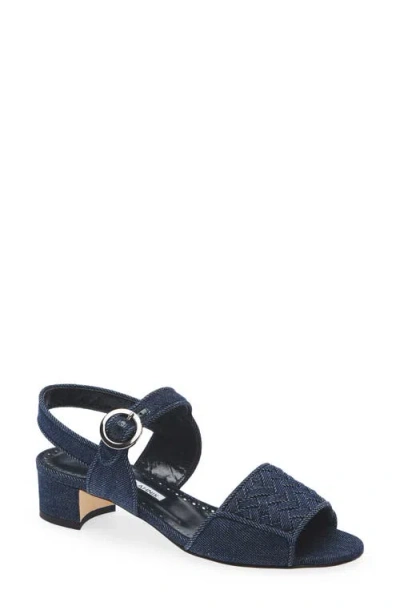 Manolo Blahnik Vibius Block Heel Slingback Sandal