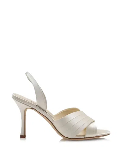 Manolo Blahnik Vierasan Pleated Satin Sandals In Multi