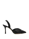 Manolo Blahnik Vieraslipla Crossover-strap Slingback Pumps In Black