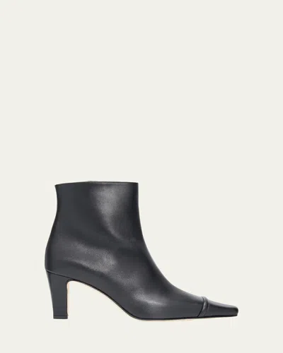 Manolo Blahnik Vivecal Leather Ankle Boots In Black