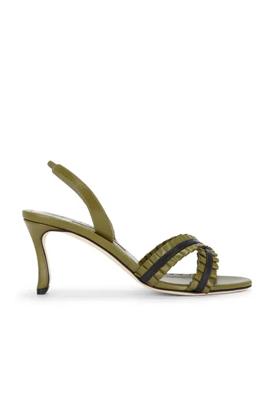 Manolo Blahnik Volusan 70 Sandal In Green