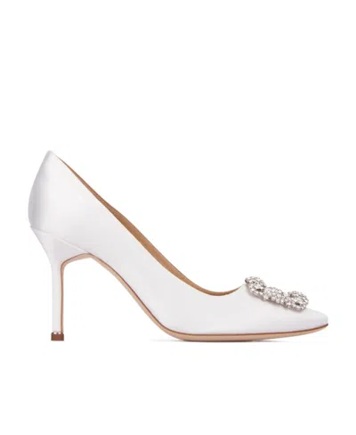 Manolo Blahnik Water Drill Square Buckle High Heels