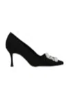 Manolo Blahnik Wear High Heels With A Pointed Head. In Black