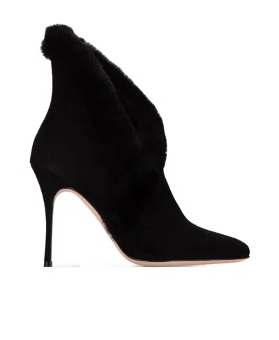 MANOLO BLAHNIK MANOLO BLAHNIK NESTANU SHEARLING TRIM BOOTS
