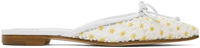 Manolo Blahnik White Ballermiu Mules In 976i/1012 Ywov/whit