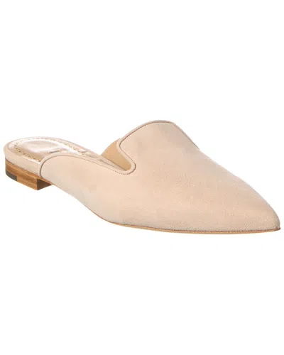 Manolo Blahnik Wilfa Suede Mule In Neutral