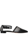 Manolo Blahnik Jatelahflat Leather Pointed-toe Flats In Black