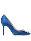 Manolo Blahnik Hangisi 105mm Satin High-heel Pumps In Blue