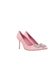 Manolo Blahnik 70mm Hangisi Satin Pumps In Light Pink
