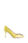 Manolo Blahnik Round Toe High Heels In Yellow