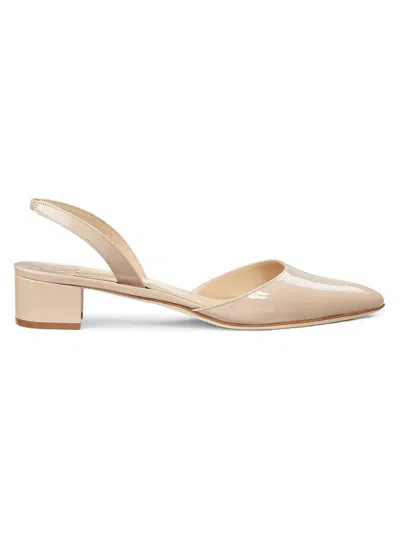 Manolo Blahnik Women's Aspro Patent Leather Slingback Pumps In Neutral