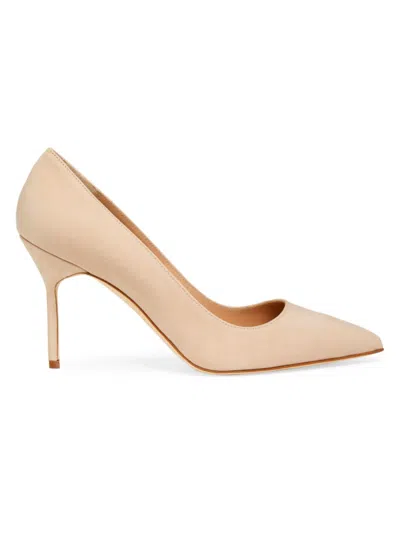 Manolo Blahnik Women's Bb 90mm Suede Pumps In Beige
