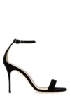 Manolo Blahnik Chaos Suede Stiletto Sandals In Black