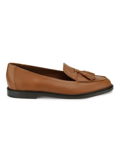 Manolo Blahnik Women's Bucky Tassel Leather Loafers In Brown