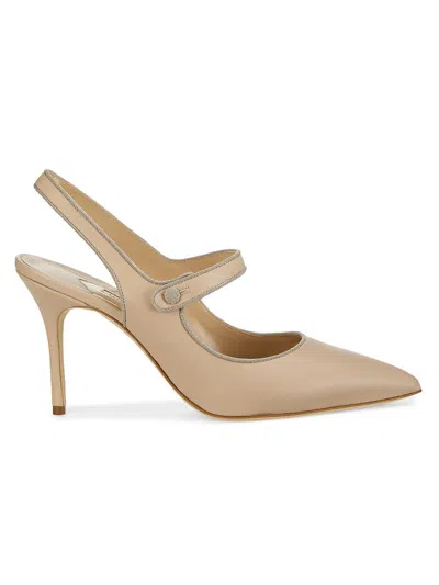 Manolo Blahnik Women's Camparisli 90mm Leather Mary Jane Pumps In Brown